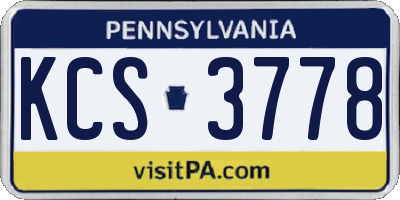 PA license plate KCS3778