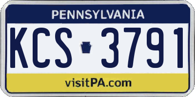 PA license plate KCS3791