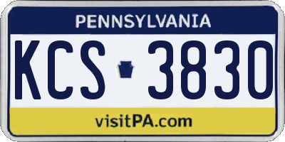 PA license plate KCS3830