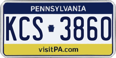 PA license plate KCS3860