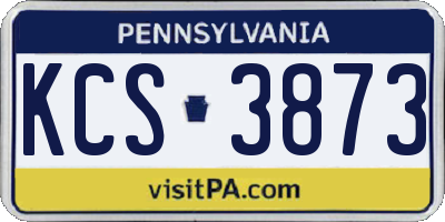 PA license plate KCS3873