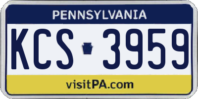 PA license plate KCS3959