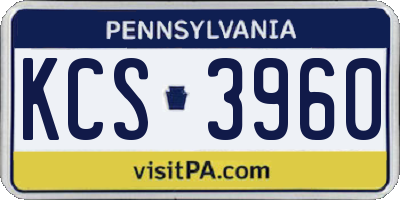 PA license plate KCS3960