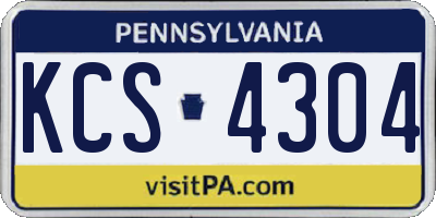 PA license plate KCS4304