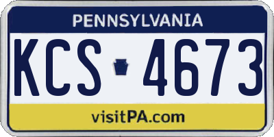 PA license plate KCS4673