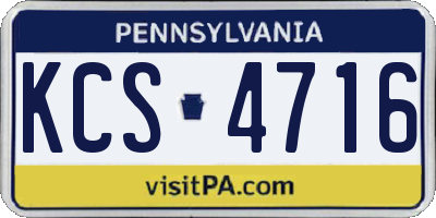 PA license plate KCS4716
