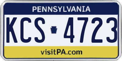 PA license plate KCS4723