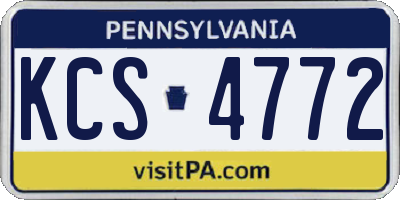 PA license plate KCS4772
