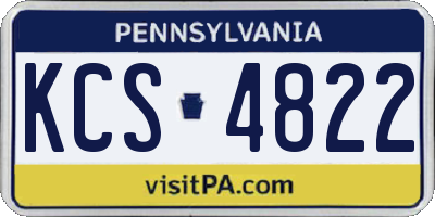 PA license plate KCS4822