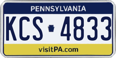 PA license plate KCS4833