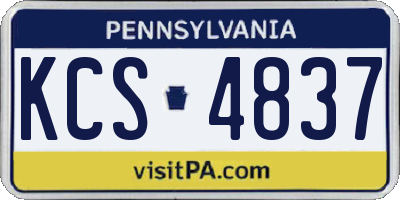 PA license plate KCS4837