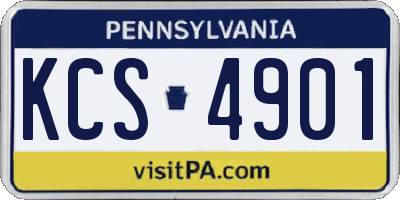 PA license plate KCS4901