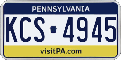 PA license plate KCS4945