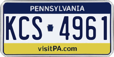 PA license plate KCS4961