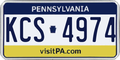 PA license plate KCS4974