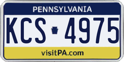 PA license plate KCS4975