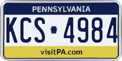 PA license plate KCS4984