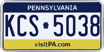 PA license plate KCS5038