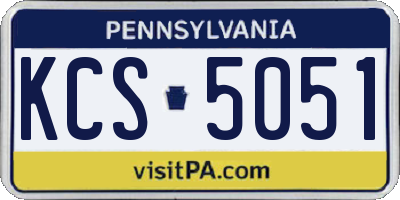 PA license plate KCS5051