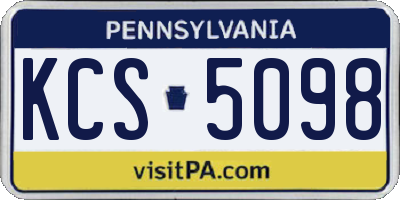 PA license plate KCS5098