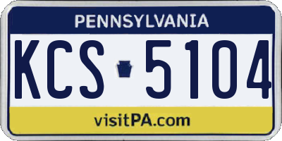 PA license plate KCS5104