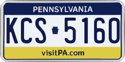 PA license plate KCS5160