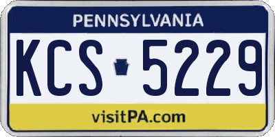 PA license plate KCS5229