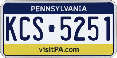 PA license plate KCS5251