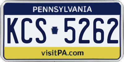 PA license plate KCS5262