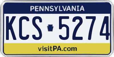 PA license plate KCS5274