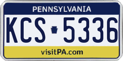 PA license plate KCS5336