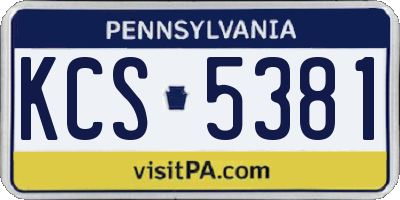 PA license plate KCS5381