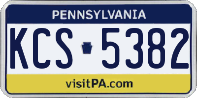 PA license plate KCS5382
