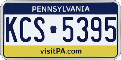 PA license plate KCS5395