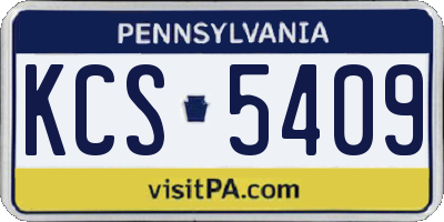 PA license plate KCS5409