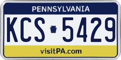 PA license plate KCS5429