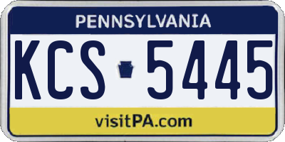 PA license plate KCS5445