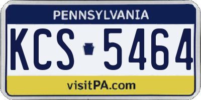 PA license plate KCS5464