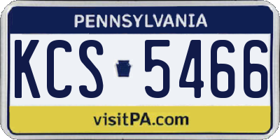 PA license plate KCS5466