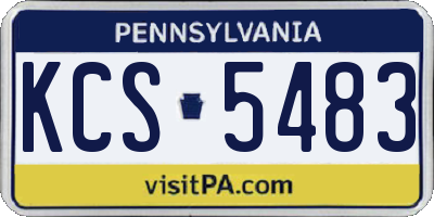PA license plate KCS5483