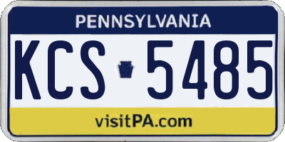PA license plate KCS5485
