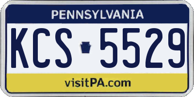 PA license plate KCS5529
