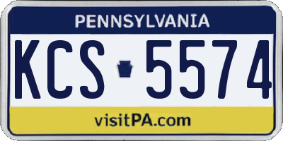 PA license plate KCS5574