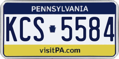 PA license plate KCS5584