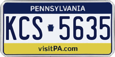 PA license plate KCS5635