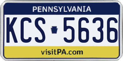 PA license plate KCS5636