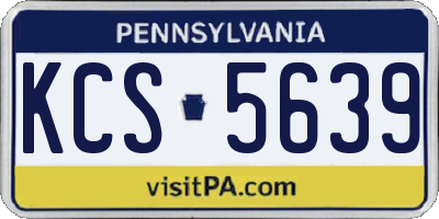 PA license plate KCS5639