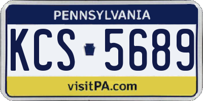 PA license plate KCS5689