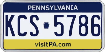PA license plate KCS5786