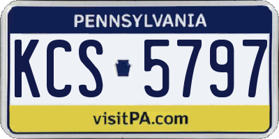 PA license plate KCS5797
